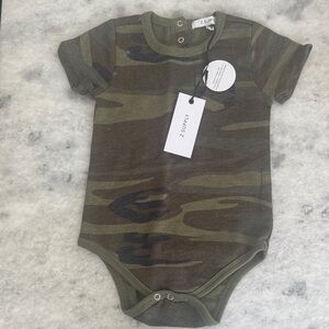 Z Supply Kids Olive Green Camo Short Sleeve One-Piece Bodysuit